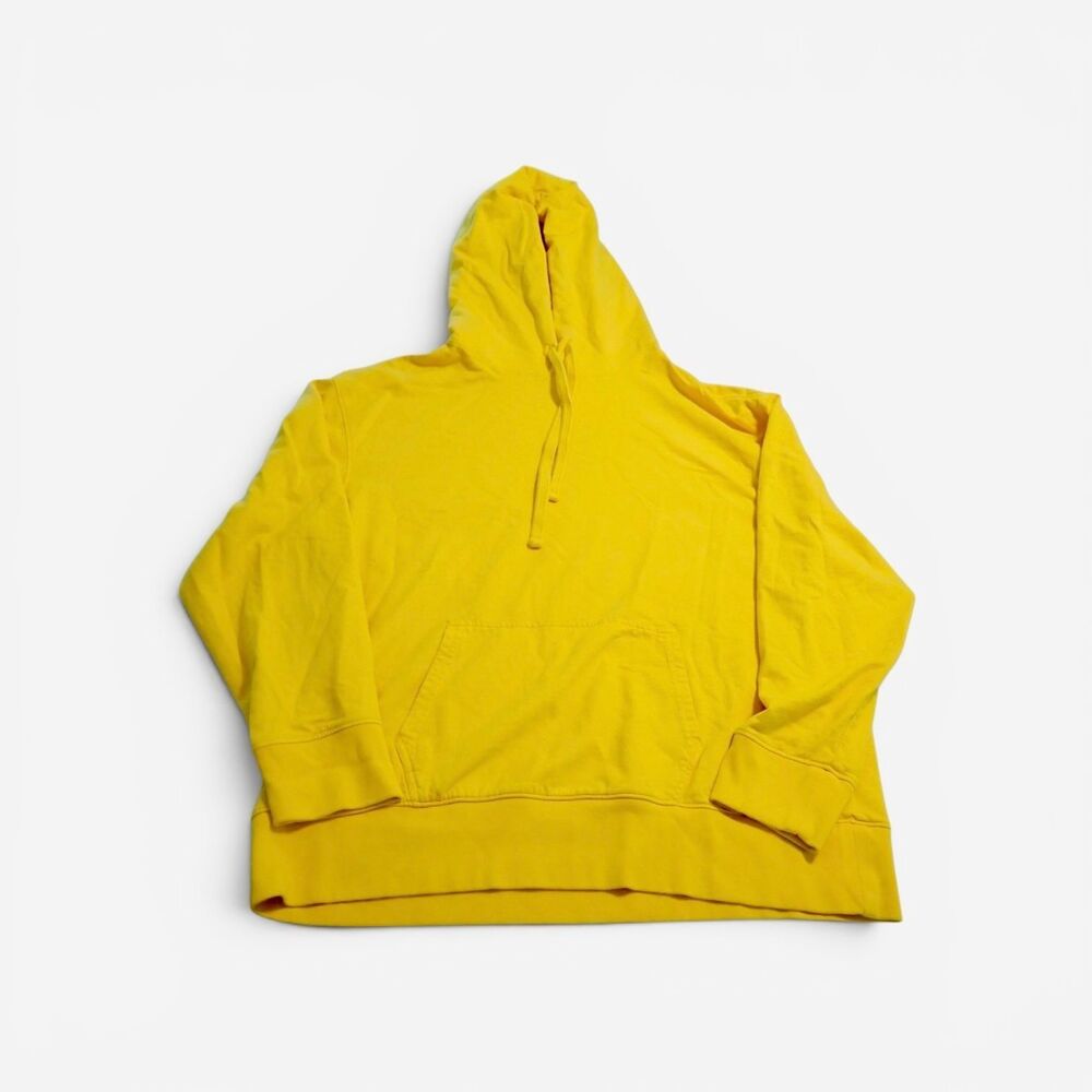 Ivory Ella Hoodie Womens M Yellow Pullover Cotton Kangaroo Pocket Hooded Casual